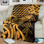 Humpback Whale Matariki New Zealand Blanket NZ Maori Paikea Poutama Luxury Gold