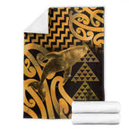 Humpback Whale Matariki New Zealand Blanket NZ Maori Paikea Poutama Luxury Gold