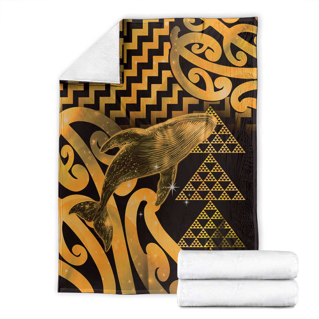 Humpback Whale Matariki New Zealand Blanket NZ Maori Paikea Poutama Luxury Gold