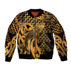 Humpback Whale Matariki New Zealand Bomber Jacket NZ Maori Paikea Poutama Luxury Gold