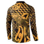 Humpback Whale Matariki New Zealand Button Sweatshirt NZ Maori Paikea Poutama Luxury Gold