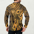 Humpback Whale Matariki New Zealand Button Sweatshirt NZ Maori Paikea Poutama Luxury Gold
