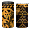 Humpback Whale Matariki New Zealand 4 in 1 Can Cooler Tumbler NZ Maori Paikea Poutama Luxury Gold