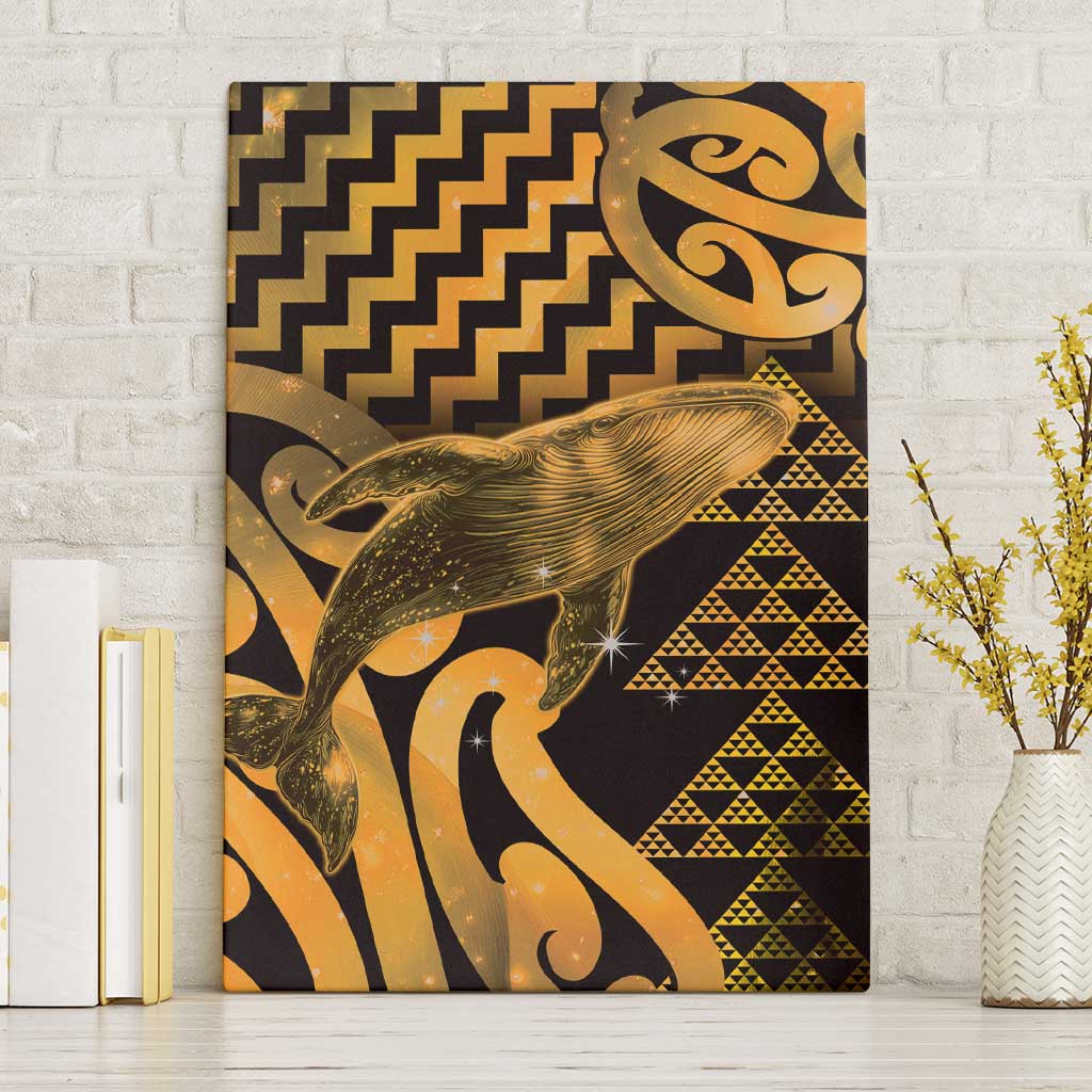 Humpback Whale Matariki New Zealand Canvas Wall Art NZ Maori Paikea Poutama Luxury Gold