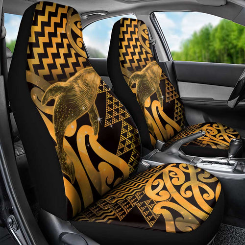 Humpback Whale Matariki New Zealand Car Seat Cover NZ Maori Paikea Poutama Luxury Gold