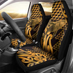 Humpback Whale Matariki New Zealand Car Seat Cover NZ Maori Paikea Poutama Luxury Gold