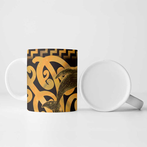 Humpback Whale Matariki New Zealand Ceramic Mug NZ Maori Paikea Poutama Luxury Gold