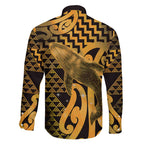 Humpback Whale Matariki New Zealand Family Matching Off Shoulder Maxi Dress and Hawaiian Shirt NZ Maori Paikea Poutama Luxury Gold