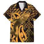 Humpback Whale Matariki New Zealand Family Matching Summer Maxi Dress and Hawaiian Shirt NZ Maori Paikea Poutama Luxury Gold