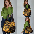 Humpback Whale Matariki New Zealand Grocery Bag NZ Maori Paikea Poutama Luxury Gold