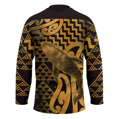 Humpback Whale Matariki New Zealand Hockey Jersey NZ Maori Paikea Poutama Luxury Gold