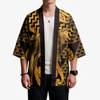 Humpback Whale Matariki New Zealand Kimono NZ Maori Paikea Poutama Luxury Gold