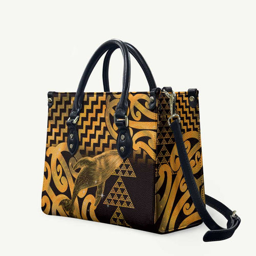 Humpback Whale Matariki New Zealand Leather Bag NZ Maori Paikea Poutama Luxury Gold