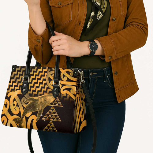 Humpback Whale Matariki New Zealand Leather Bag NZ Maori Paikea Poutama Luxury Gold