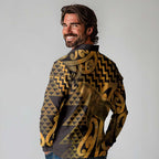 Humpback Whale Matariki New Zealand Long Sleeve Polo Shirt NZ Maori Paikea Poutama Luxury Gold