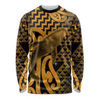 Humpback Whale Matariki New Zealand Long Sleeve Shirt NZ Maori Paikea Poutama Luxury Gold