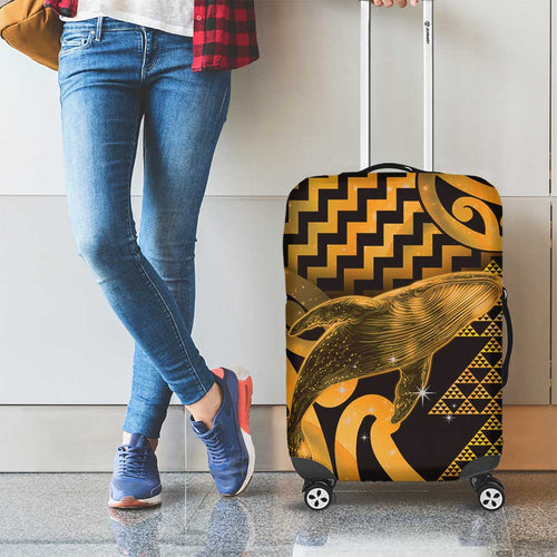 Humpback Whale Matariki New Zealand Luggage Cover NZ Maori Paikea Poutama Luxury Gold