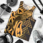 Humpback Whale Matariki New Zealand Men Tank Top NZ Maori Paikea Poutama Luxury Gold