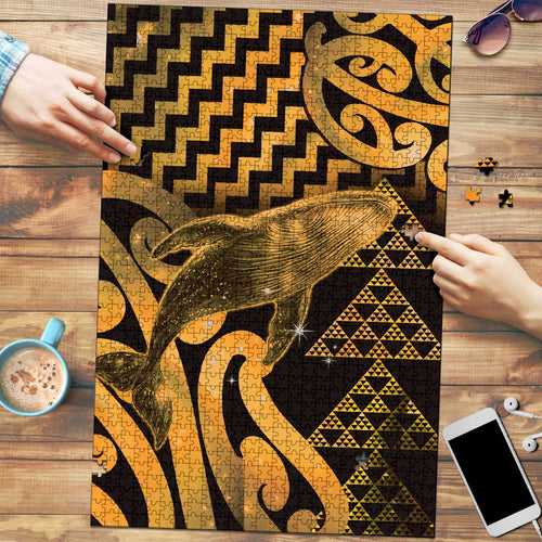 Humpback Whale Matariki New Zealand Puzzle NZ Maori Paikea Poutama Luxury Gold