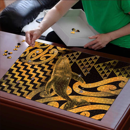 Humpback Whale Matariki New Zealand Puzzle NZ Maori Paikea Poutama Luxury Gold