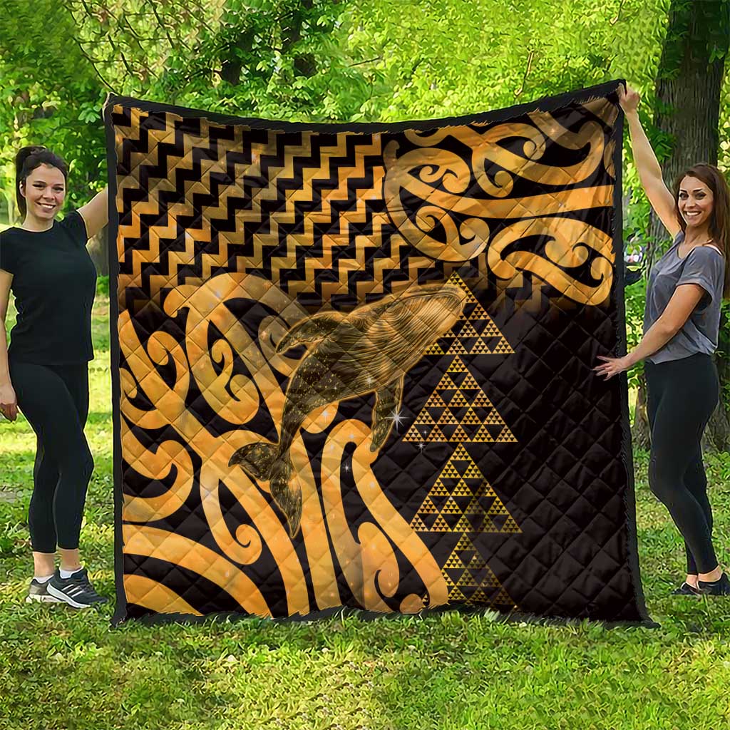 Humpback Whale Matariki New Zealand Quilt NZ Maori Paikea Poutama Luxury Gold