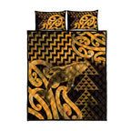 Humpback Whale Matariki New Zealand Quilt Bed Set NZ Maori Paikea Poutama Luxury Gold