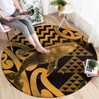 Humpback Whale Matariki New Zealand Round Carpet NZ Maori Paikea Poutama Luxury Gold