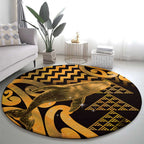 Humpback Whale Matariki New Zealand Round Carpet NZ Maori Paikea Poutama Luxury Gold