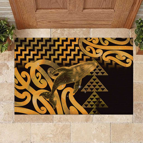 Humpback Whale Matariki New Zealand Rubber Doormat NZ Maori Paikea Poutama Luxury Gold