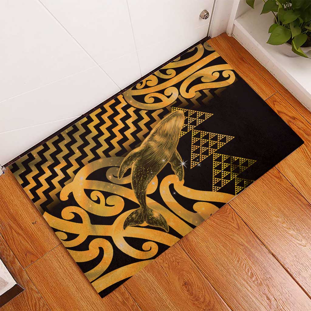 Humpback Whale Matariki New Zealand Rubber Doormat NZ Maori Paikea Poutama Luxury Gold