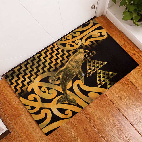 Humpback Whale Matariki New Zealand Rubber Doormat NZ Maori Paikea Poutama Luxury Gold