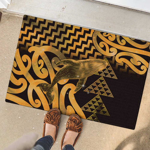 Humpback Whale Matariki New Zealand Rubber Doormat NZ Maori Paikea Poutama Luxury Gold