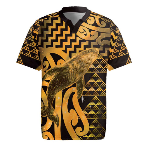 Humpback Whale Matariki New Zealand Rugby Jersey NZ Maori Paikea Poutama Luxury Gold