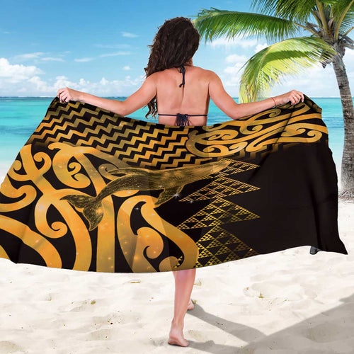 Humpback Whale Matariki New Zealand Sarong NZ Maori Paikea Poutama Luxury Gold