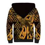 Humpback Whale Matariki New Zealand Sherpa Hoodie NZ Maori Paikea Poutama Luxury Gold