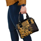 Humpback Whale Matariki New Zealand Shoulder Handbag NZ Maori Paikea Poutama Luxury Gold
