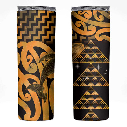 Humpback Whale Matariki New Zealand Skinny Tumbler NZ Maori Paikea Poutama Luxury Gold