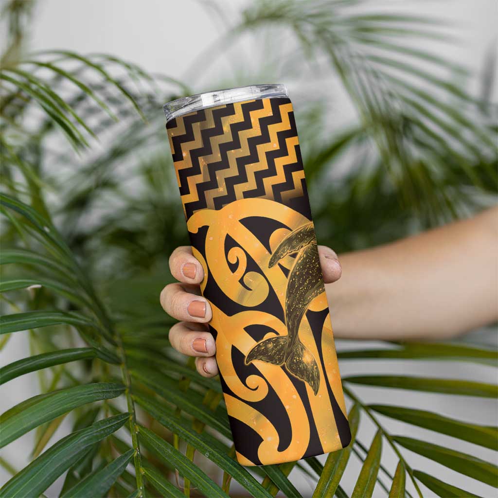 Humpback Whale Matariki New Zealand Skinny Tumbler NZ Maori Paikea Poutama Luxury Gold