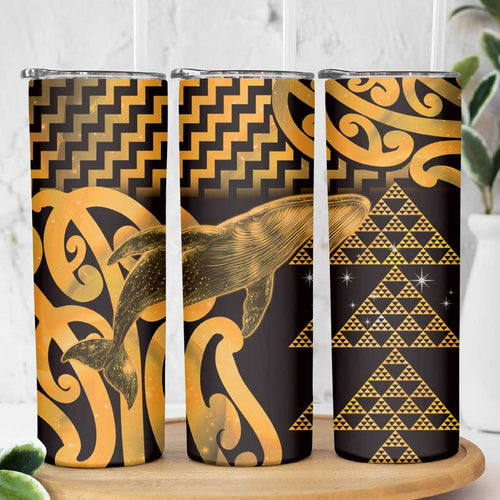 Humpback Whale Matariki New Zealand Skinny Tumbler NZ Maori Paikea Poutama Luxury Gold