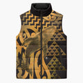 Humpback Whale Matariki New Zealand Sleeveless Puffer Jacket NZ Maori Paikea Poutama Luxury Gold