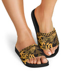 Humpback Whale Matariki New Zealand Slide Sandals NZ Maori Paikea Poutama Luxury Gold