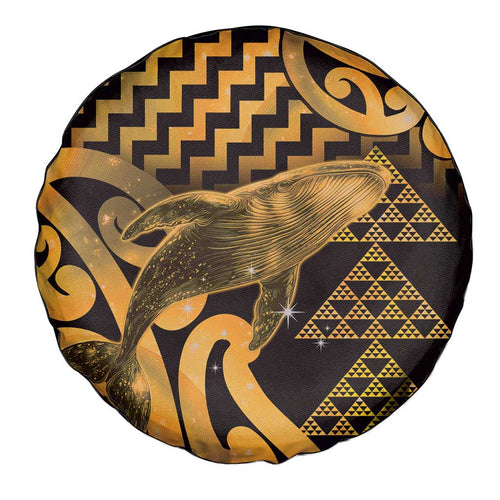 Humpback Whale Matariki New Zealand Spare Tire Cover NZ Maori Paikea Poutama Luxury Gold