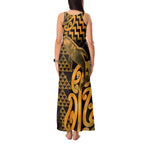 Humpback Whale Matariki New Zealand Tank Maxi Dress NZ Maori Paikea Poutama Luxury Gold
