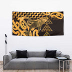 Humpback Whale Matariki New Zealand Tapestry NZ Maori Paikea Poutama Luxury Gold