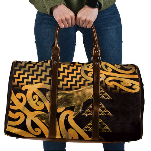 Humpback Whale Matariki New Zealand Travel Bag NZ Maori Paikea Poutama Luxury Gold