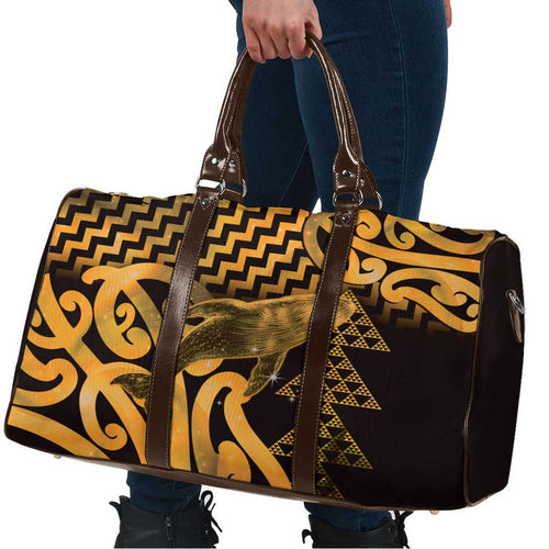 Humpback Whale Matariki New Zealand Travel Bag NZ Maori Paikea Poutama Luxury Gold