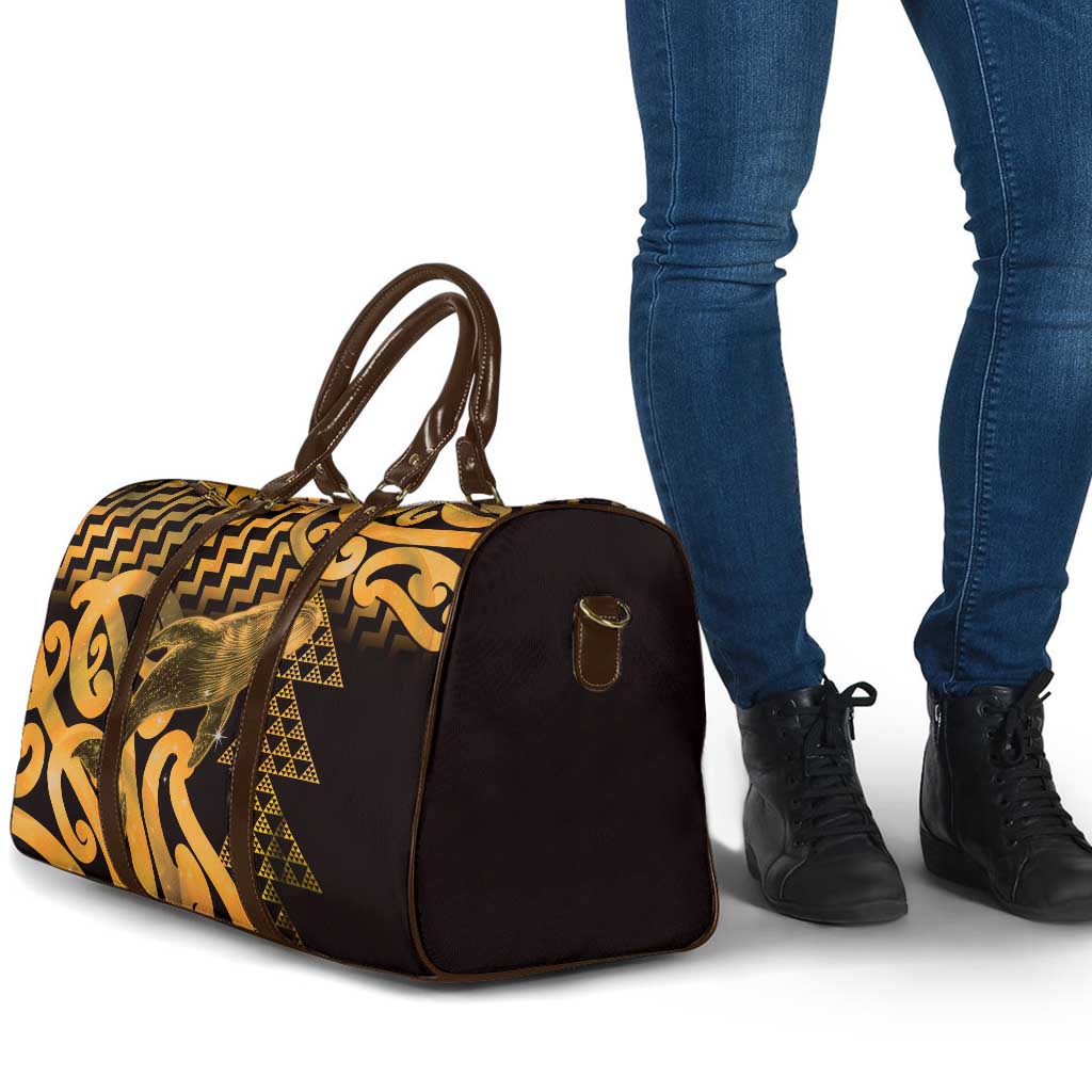 Humpback Whale Matariki New Zealand Travel Bag NZ Maori Paikea Poutama Luxury Gold