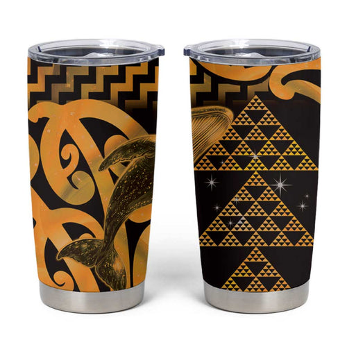 Humpback Whale Matariki New Zealand Tumbler Cup NZ Maori Paikea Poutama Luxury Gold