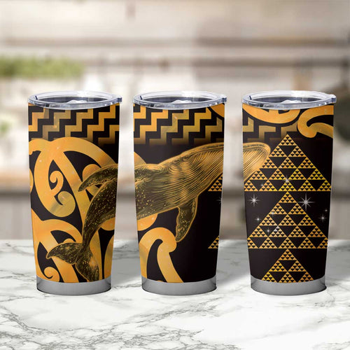 Humpback Whale Matariki New Zealand Tumbler Cup NZ Maori Paikea Poutama Luxury Gold