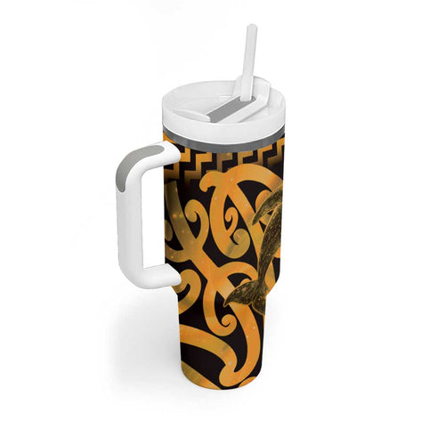 Humpback Whale Matariki New Zealand Tumbler With Handle NZ Maori Paikea Poutama Luxury Gold